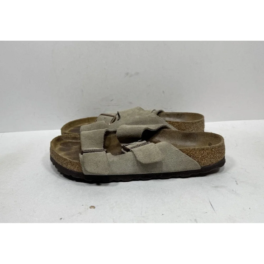 Birkenstock Arizona Soft Footbed Taupe Suede Sandals Slides Women's Size 7 / 38